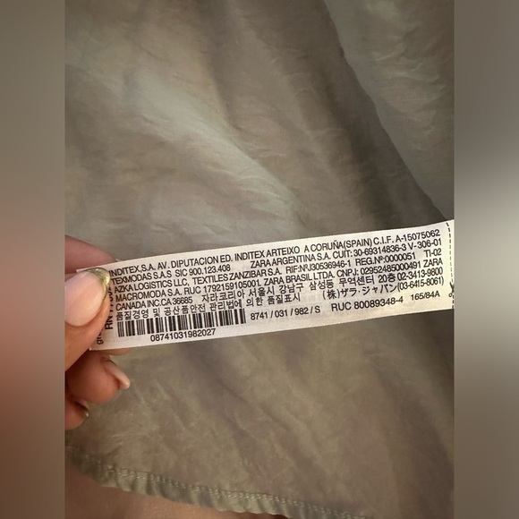 Zara Green Chiffon Button down - Picture 5 of 5